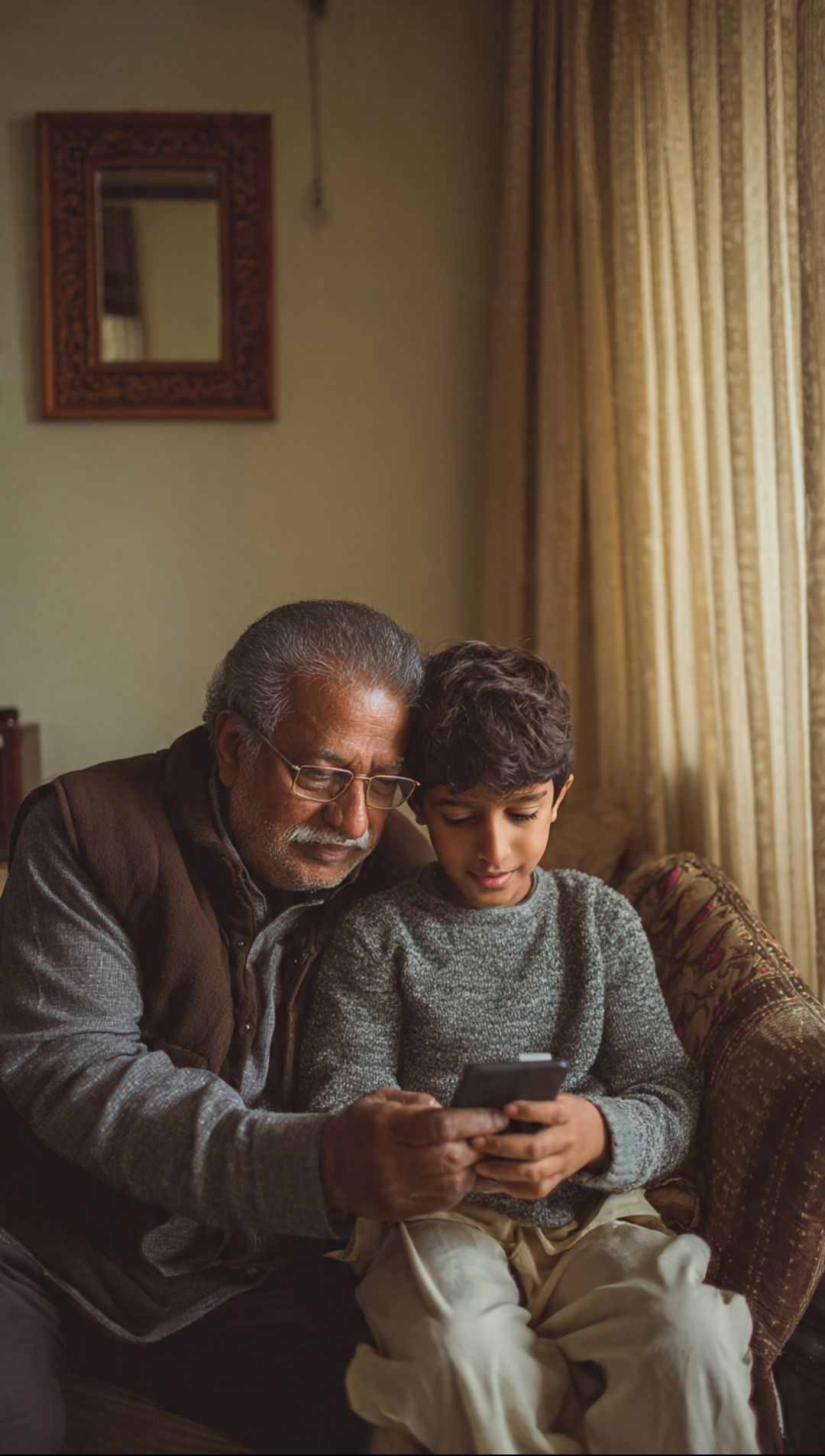 senior family checking whatsapp messages for safety