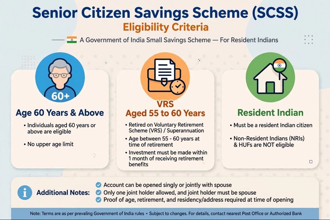 who can apply senior citizen savings scheme 2026 eligibility 60 years