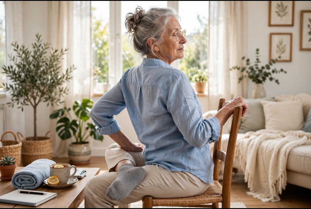seated spinal twist chair yoga for back pain relief seniors at home
