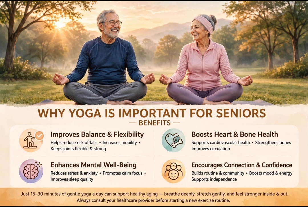 why yoga is important for seniors benefits balance heart bone mental health
