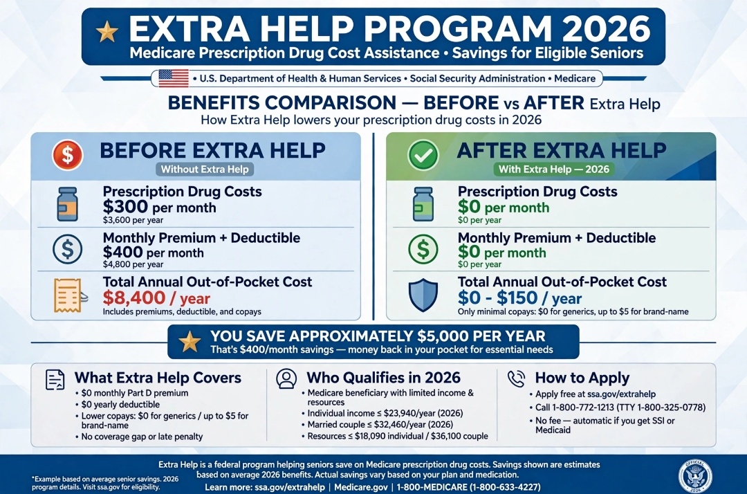 Extra Help $5000 savings per year benefits breakdown 2026