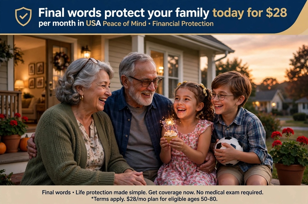 Final words protect your family today for $28 per month USA 2026 peace of mind financial protection seniors over 70