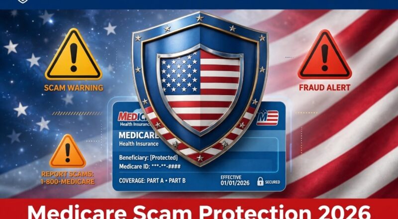 Medicare scam protection 2026 shield protecting Medicare card from fraud for seniors USA