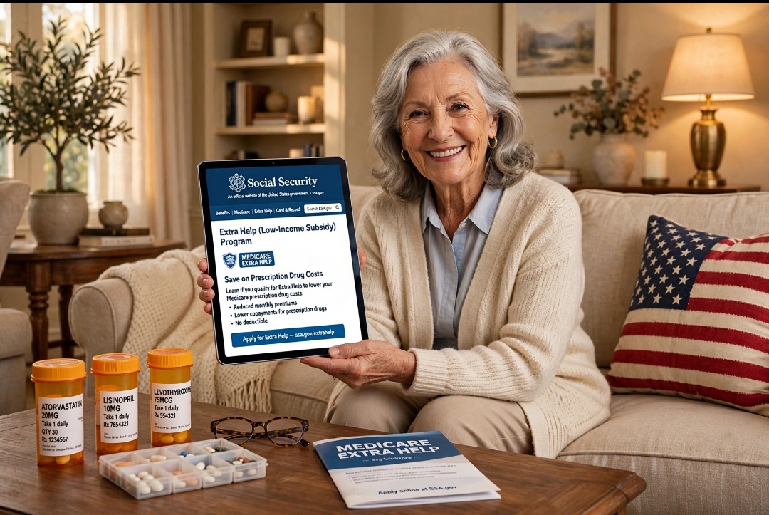 senior applying Extra Help Program at SSA.gov on tablet